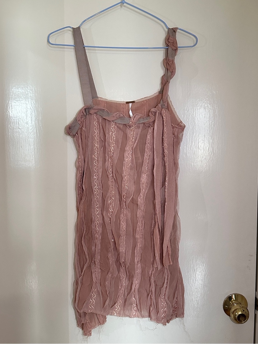Vintage Free People dusty rose sheer blouse